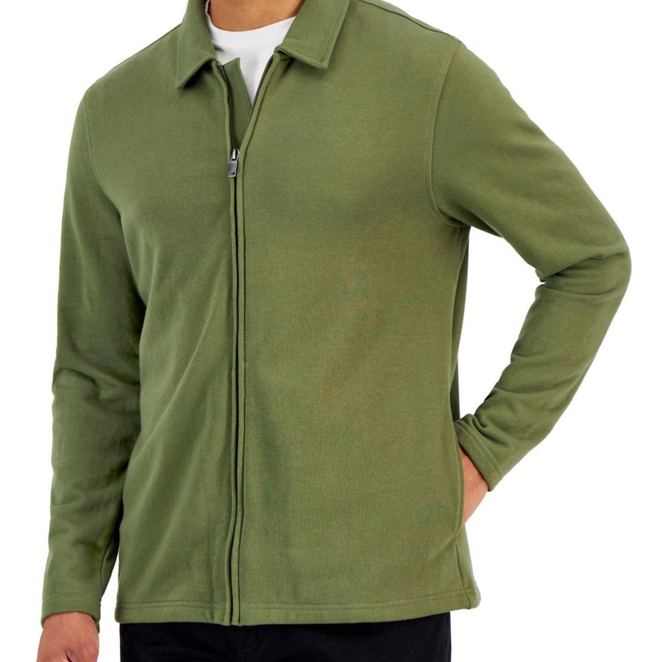 Alfani Mens Knitwear Harrington Zip Field Jacket