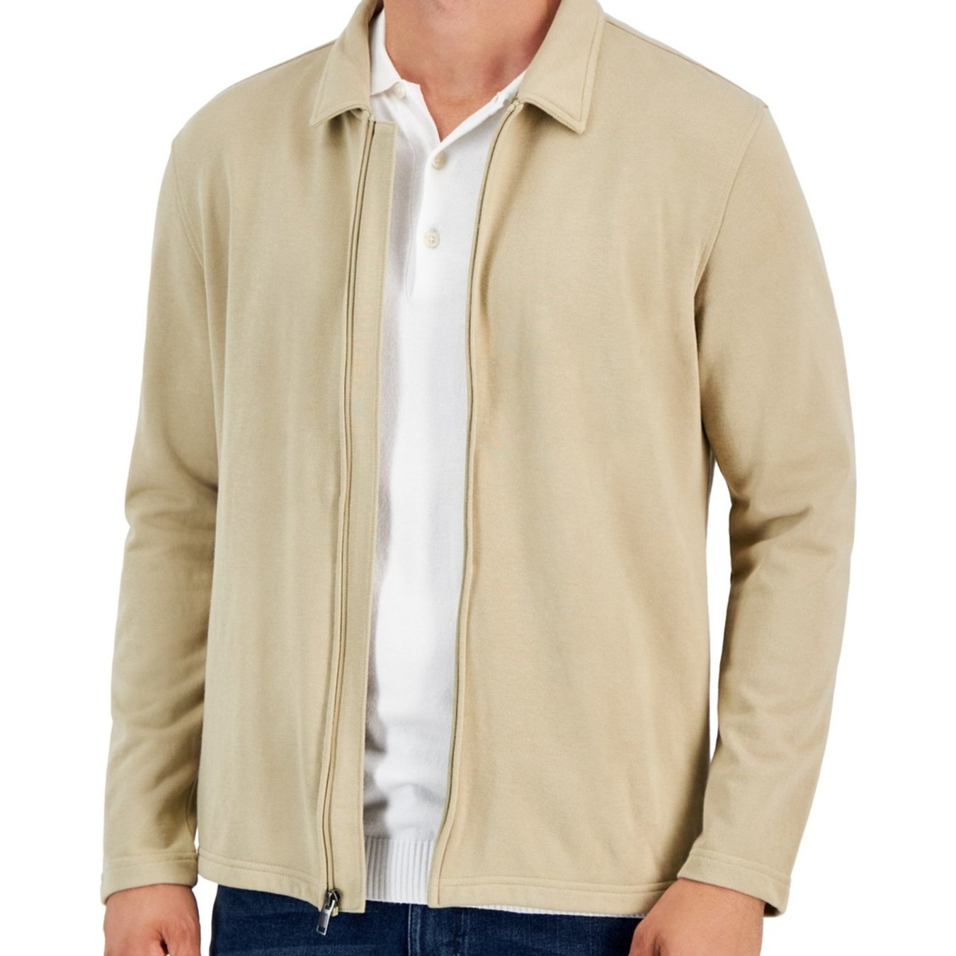 Alfani Mens Knitwear Harrington Zip Field Jacket