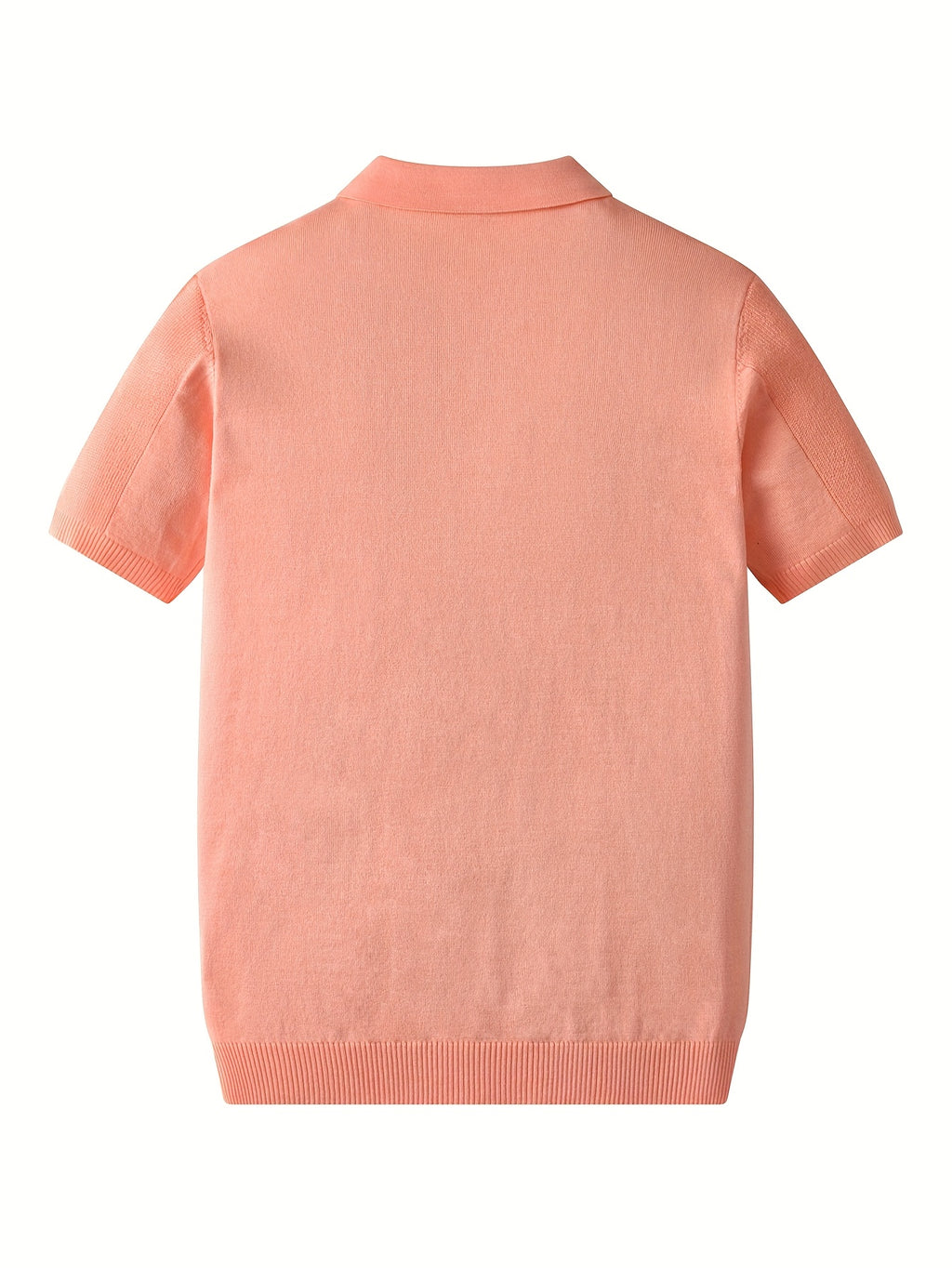 Men'S Plain Short-Sleeve Knitted Top, Minimalist And Fashionable, Suitable for Men'S Knitted Polo Shirts in Summer