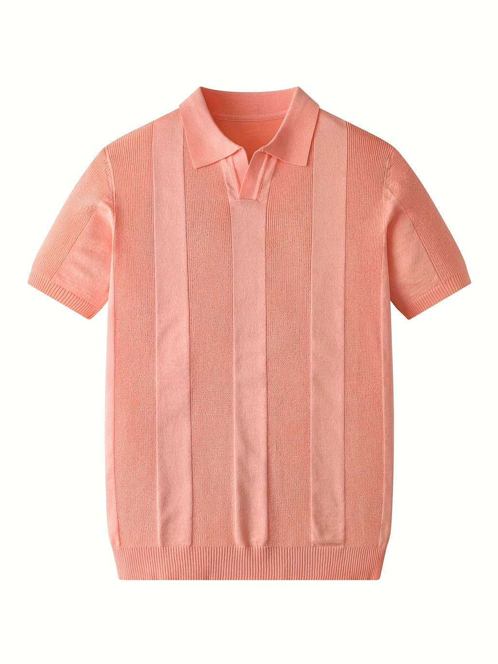 Men'S Plain Short-Sleeve Knitted Top, Minimalist And Fashionable, Suitable for Men'S Knitted Polo Shirts in Summer