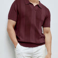 Men'S Plain Short-Sleeve Knitted Top, Minimalist And Fashionable, Suitable for Men'S Knitted Polo Shirts in Summer