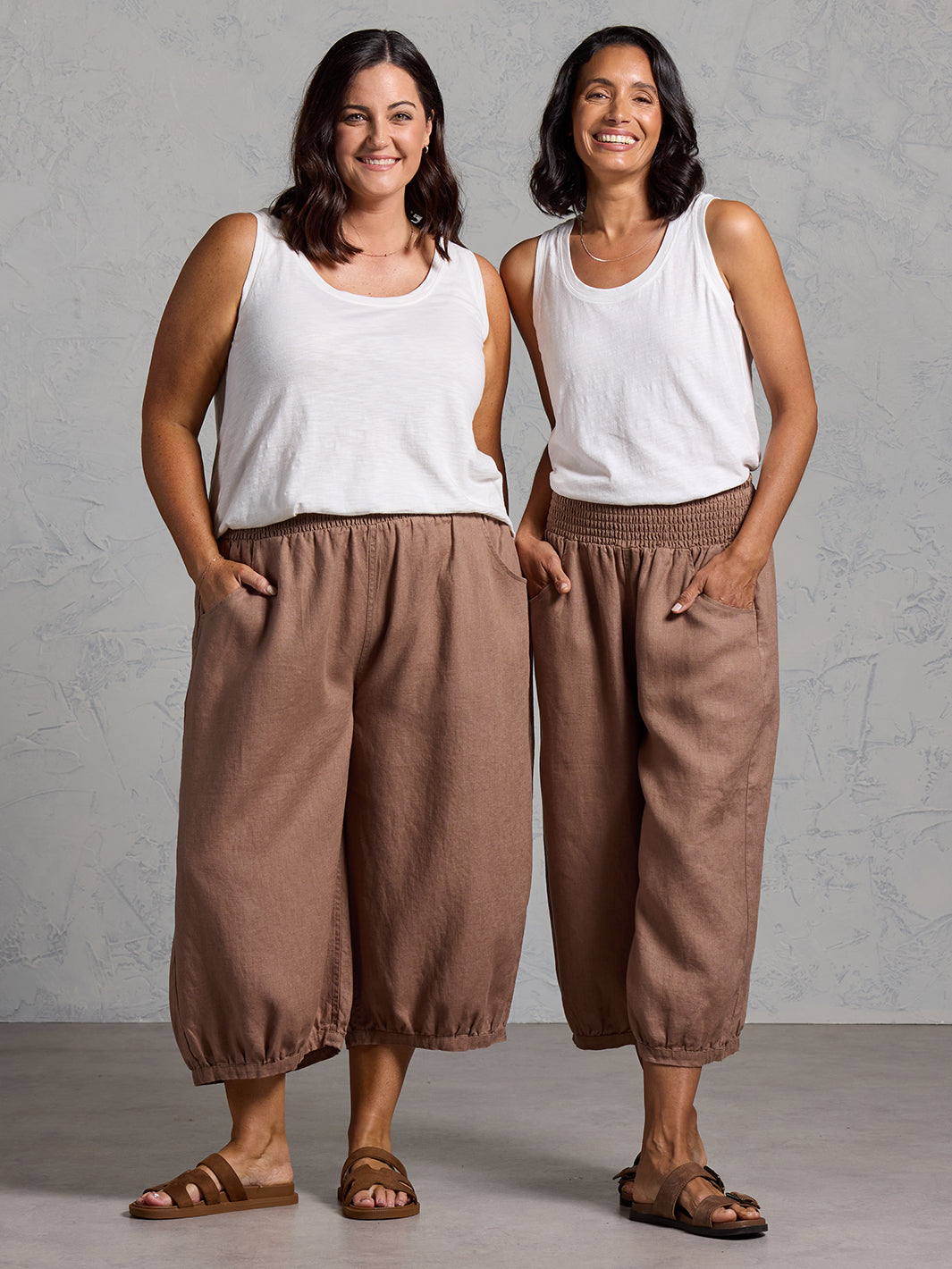 Marrakech French Linen Cropped Pants Cinnamon